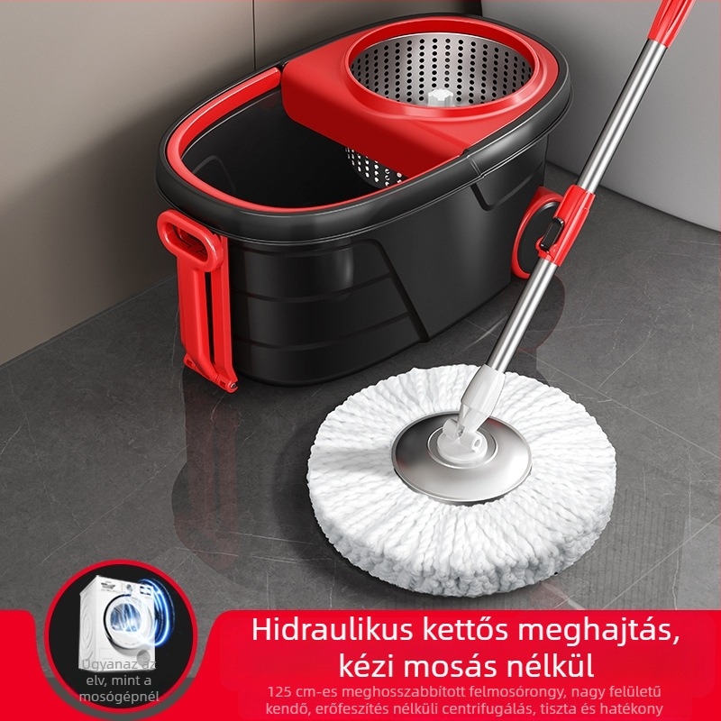 Új forgó mop automata vödörrel, érintés nélküli mosás, nedves és száraz tisztításra