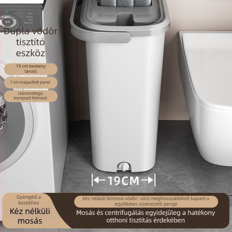 Lapos mop mikroszálas kendővel, kézi mosás nélkül, 2025-ös új modell, otthoni használatra, nagy nedvszívó képesség