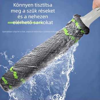 Otthoni forgó mop érintésmentes kinyomással, pamut mop, nagy nedvszívó kapacitás padlók tisztítására