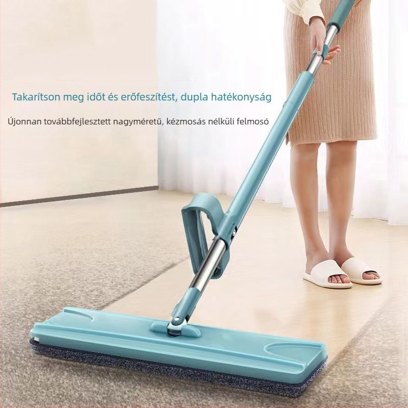 1,5 m-es nagy méretű kéz nélküli mop, lusta mop, háztartási rozsdamentes acél mop
