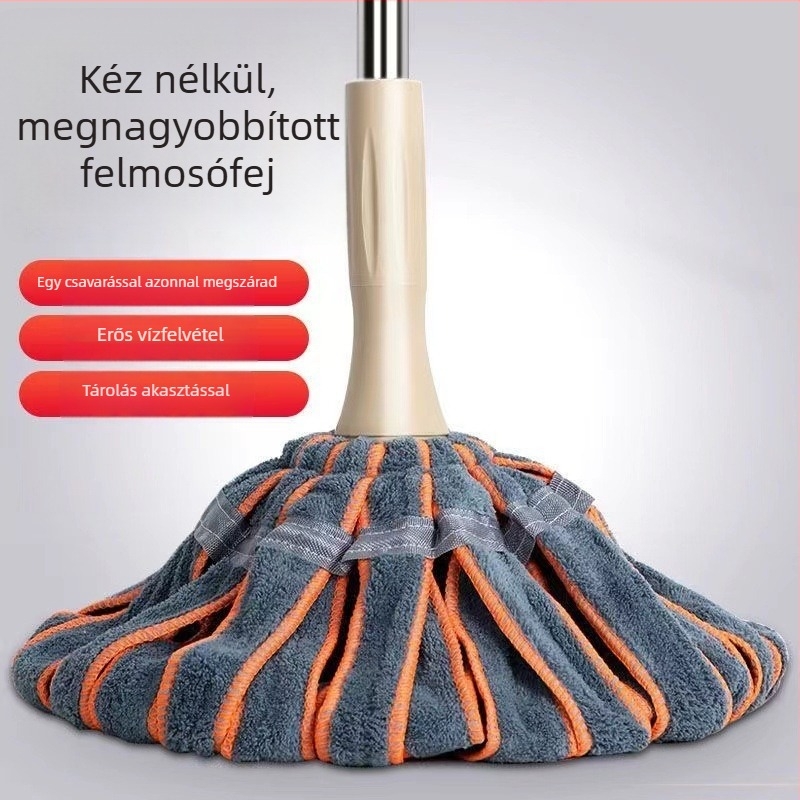 Kéz nélküli háztartási mop, forgó automatikus kinyomó fejjel, mikroszálas padló-mop
