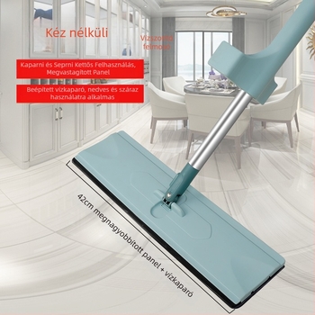 Green Edge érintésmentes padló mop, nagy méret, nedves és száraz kettős használat, tartalmaz mop kendőt