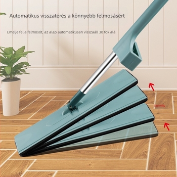 Green Edge érintésmentes padló mop, nagy méret, nedves és száraz kettős használat, tartalmaz mop kendőt