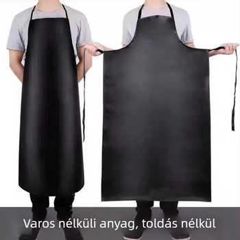 PU bőr vállpántos kötény, vízálló és olajálló, hosszított kivitel, konyhára, uniszex