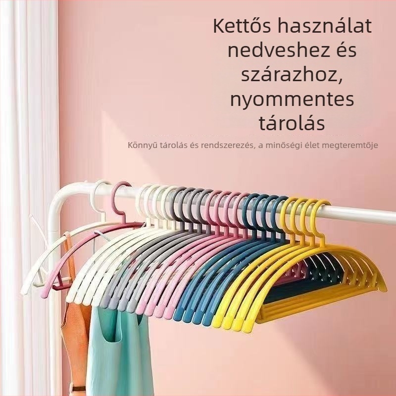Sima, csúszásmentes ruhakasztó félkör alakú dizájnnal – tartós otthoni használatra, hálószobába és kollégiumba