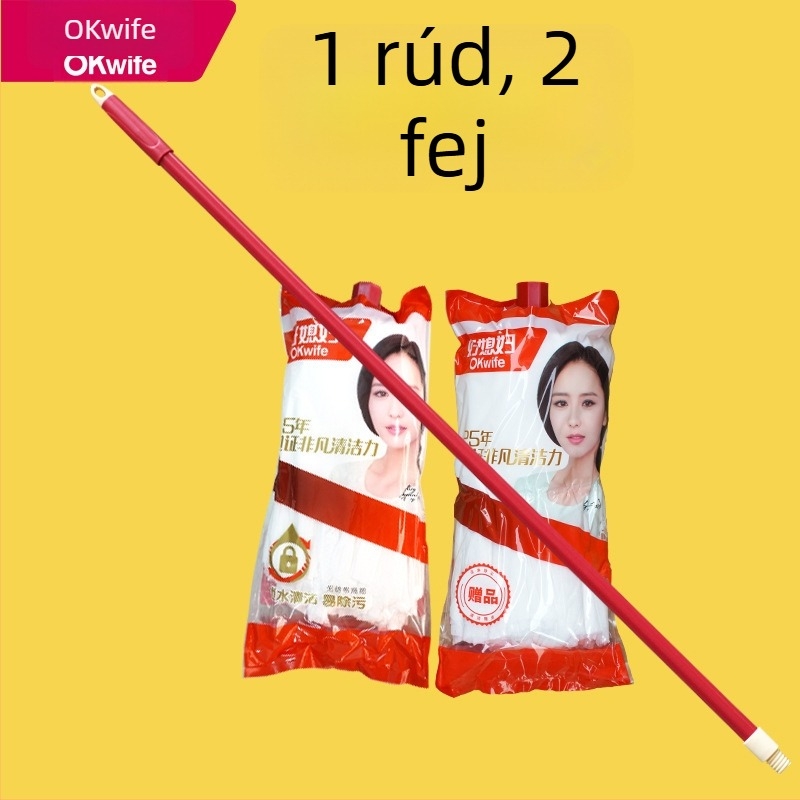 AGW-3271 Pamut fonal mop, háztartási körfejű mop, könnyű és nedvszívó tisztító mop