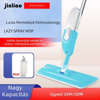 Permetező mop, lapos fej, összecsukható acélnyél háztartási tisztításhoz