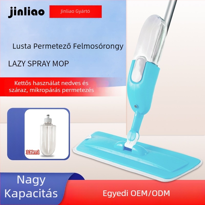 Permetező mop, lapos fej, összecsukható acélnyél háztartási tisztításhoz