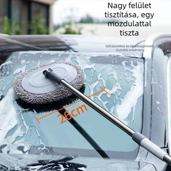 Autómosó kefék készlete puha sörtéjű kefékkel és teleszkópos hosszú nyéllel