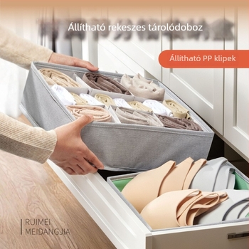 Állítható hajtogatható tárolóbox ruhák és fehérneműk rendezésére, rekeszekkel ellátott fiók szervező, modern minimalist stílusban