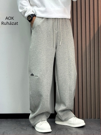 Őszi férfiak számára lazább sportnadrág, casual szabású, egyenes szár, szűkített boka