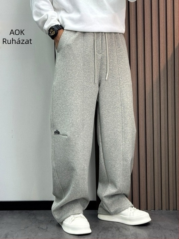 Őszi férfiak számára lazább sportnadrág, casual szabású, egyenes szár, szűkített boka