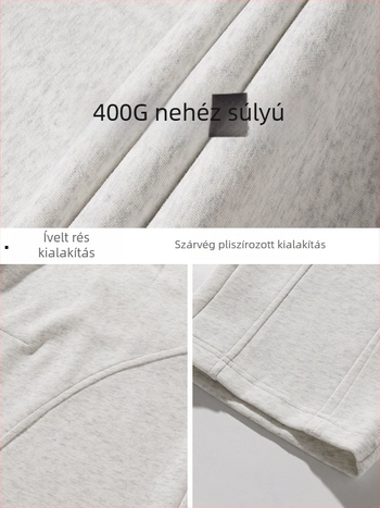 Férfiaknak szabadidőnadrág nehéz textúrájú anyagból, 400 g, tavasz 2026, laza szabás, drapált íves pliszé rész