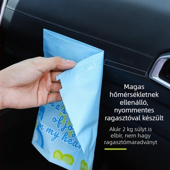 Önálló autós szemeteszacskó ragasztó rögzítéssel
