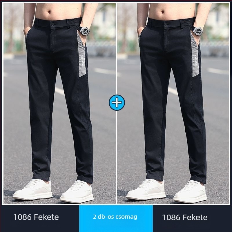 Férfiaknak szóló casual nadrágok, kiváló minőségű nyári széles lábú munkás nadrágok