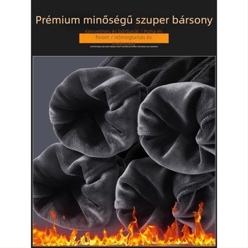 Férfi téli széles szárú nadrág fleece-béléssel, vastagított, laza szabású, egyenes szárú, mindennapi, plusz méret