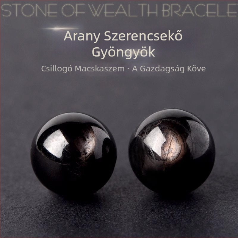 Természetes Goldstone gyöngyök – DIY ékszerkészlet, 8 mm-es kerek laza gyöngyök