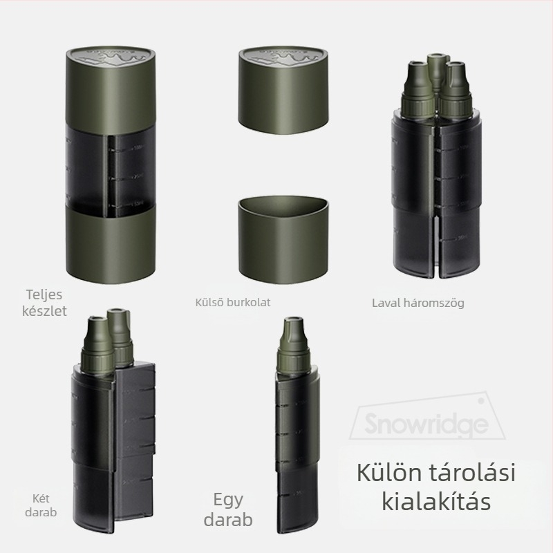 Három az egyben szósz- és olajtartó üvegkészlet kempingezéshez és piknikhez