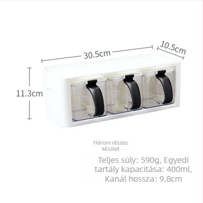 Japán stílusú, minimalistikus, rakható fűszertartó készlet a konyhához