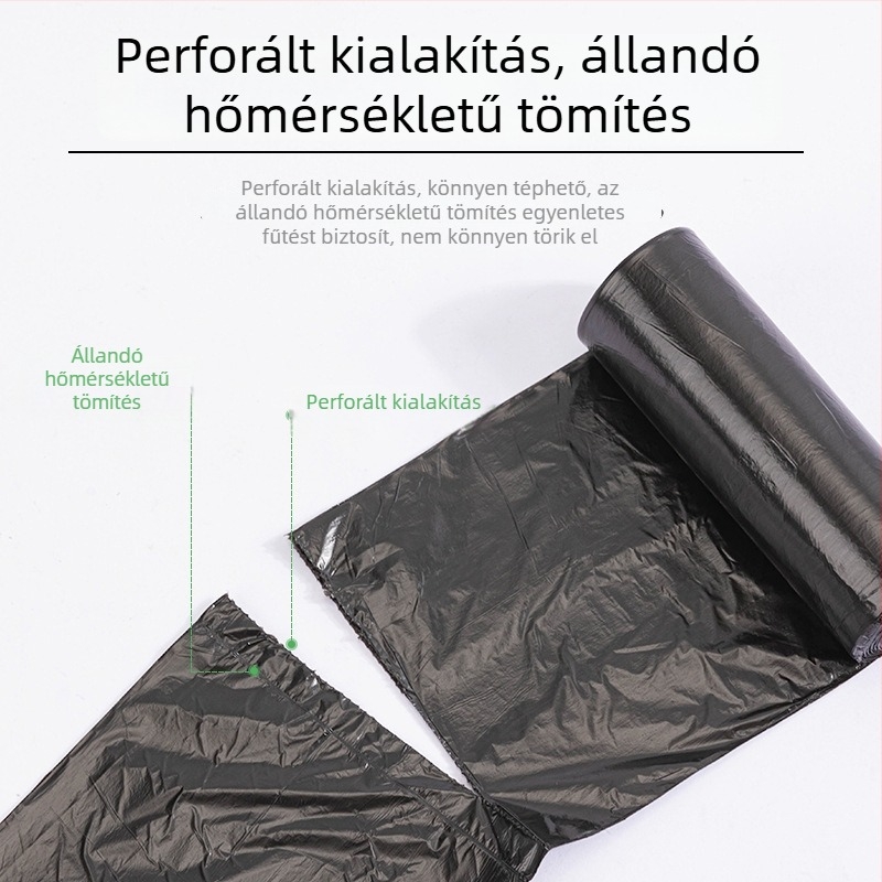 Masszív, nagy méretű hulladékzsákok otthonra és irodába, vastagított műanyag, konyhai és fürdőszobai használatra, mellény-stílusban