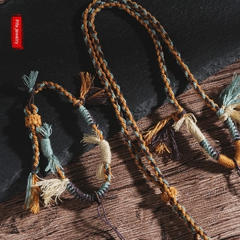 Tibeti stílusú fonott nyaklánc zsinór, kézzel szőtt DIY pamutzsinór, félkész