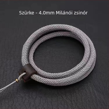 Kézzel készített borjúbőrből készült nyakpánt medálhoz, uniszex Buddha Jade, cserélhető zsinór milánói kötésben