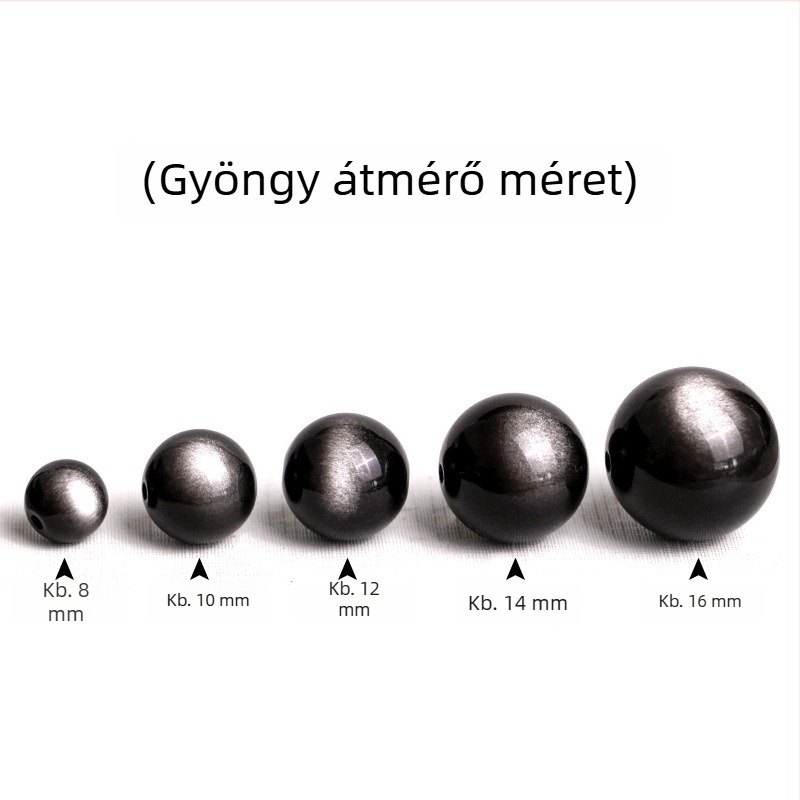 7A természetes arany obsidian és ezüst obsidian – laza gyöngyök DIY karkötőhöz, kerek, polírozott