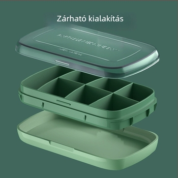 T5135 Kényelmes hét napos tablettás doboz, nagy kapacitású tároló, zárható fedél