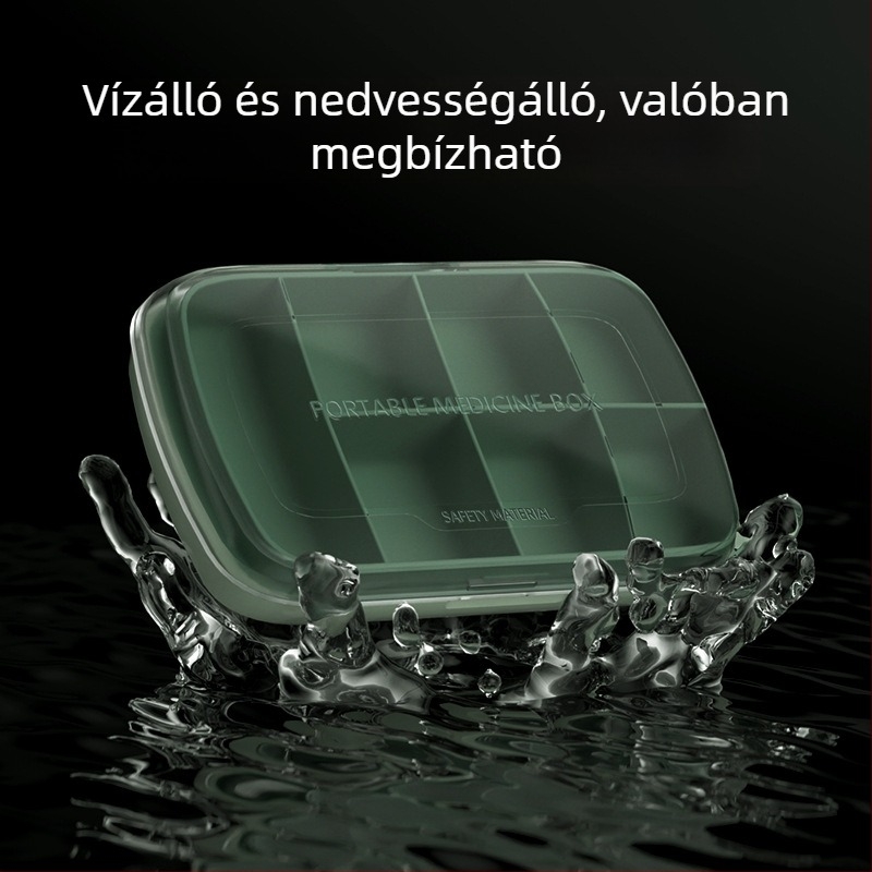 T5135 Kényelmes hét napos tablettás doboz, nagy kapacitású tároló, zárható fedél
