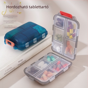 Hordozható heti tablettás doboz, kompakt és vízálló gyógyszeres tároló