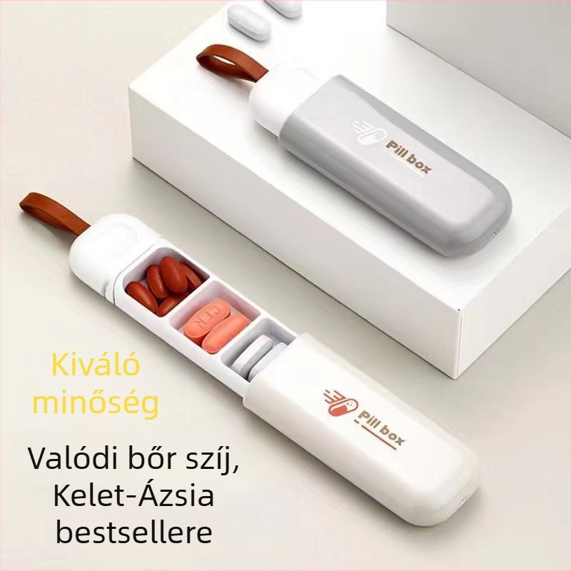 Hordozható fiókos stílusú mini gyógyszeres doboz, fénytől védett, lezárható tároló