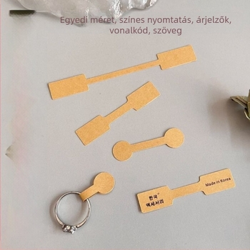 100 darab kraft papírból készült ékszercímke öntapadós hátlappal, nyakláncokhoz és karkötőkhöz