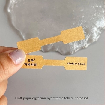100 darab kraft papírból készült ékszercímke öntapadós hátlappal, nyakláncokhoz és karkötőkhöz