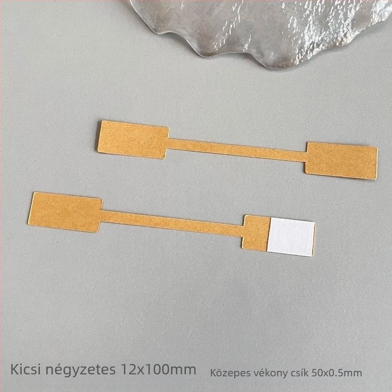 100 darab kraft papírból készült ékszercímke öntapadós hátlappal, nyakláncokhoz és karkötőkhöz