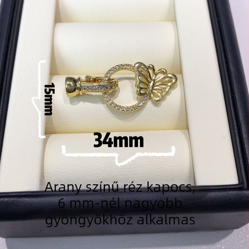 Aranyozott rézből készült pillangó lyukasztott mintázatú összekötő alap nyaklánchoz és karkötőhöz – félkész