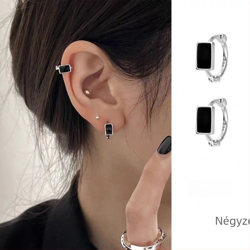 Női geometriai fülbevalók csillag és szív motívumokkal, elegáns és trendi, négyszögletes dizájn