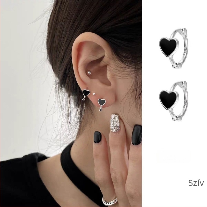 Női geometriai fülbevalók csillag és szív motívumokkal, elegáns és trendi, négyszögletes dizájn