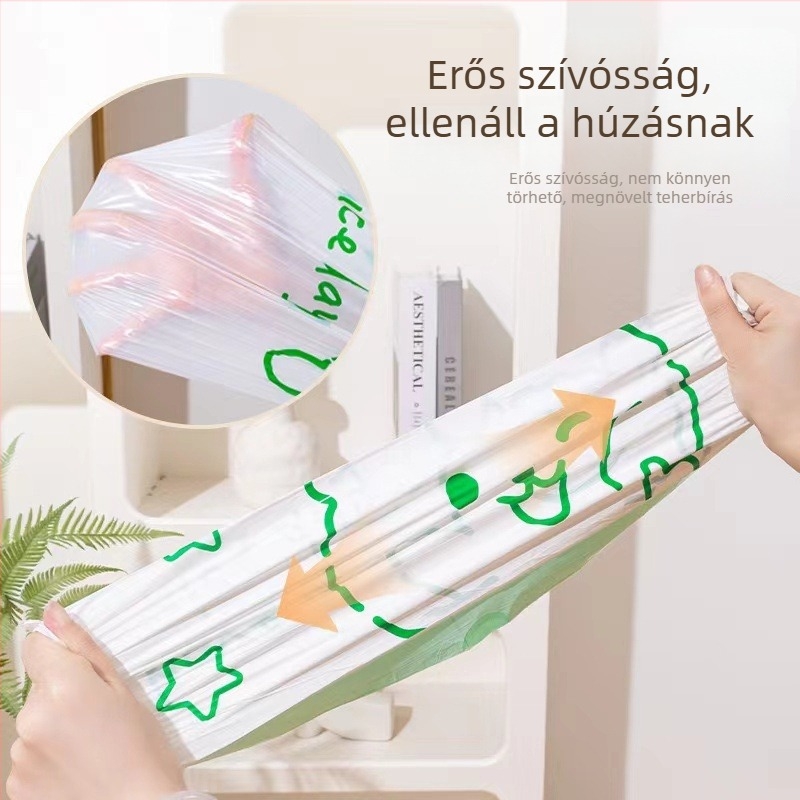 Kiterjesztett, vastag szemeteszsákok húzózáras zárással, egyszer használatos, kollégiumi használatra
