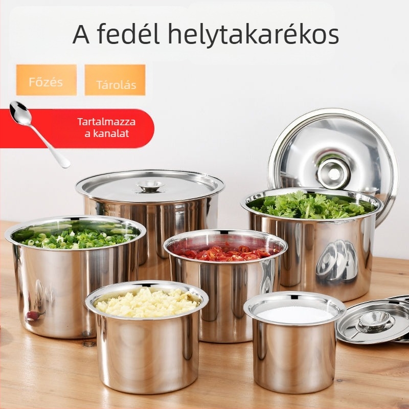 Fedeles rozsdamentes acél fűszertartó doboz, sótartóval a konyhához