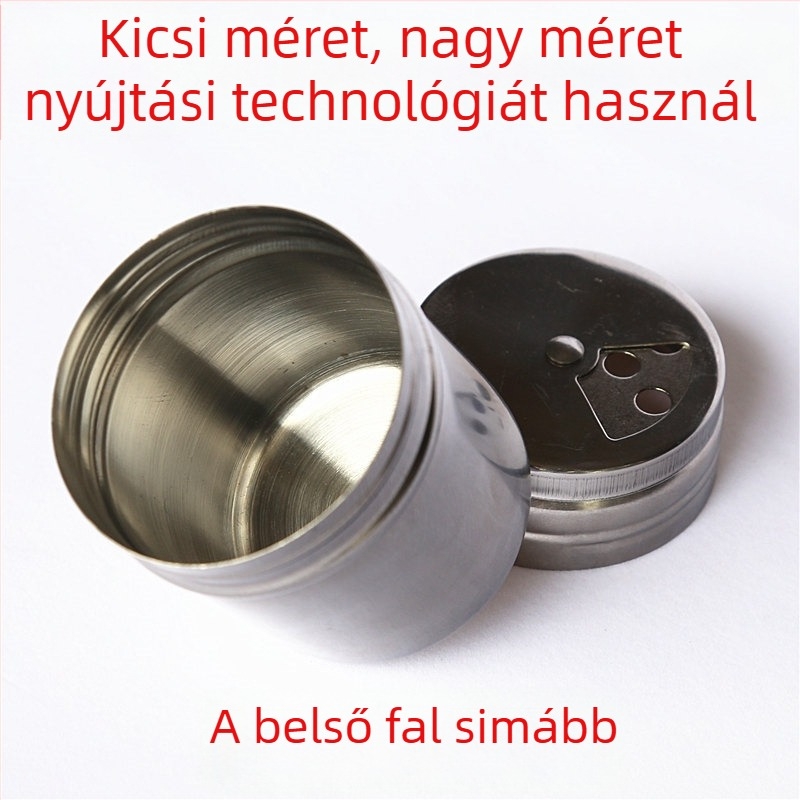 Rozsdamentes acélból készült fűszertartó és borsszóró, fogpiszkáló tartó, háromlyukas fedél — BBQ-kiegészítő