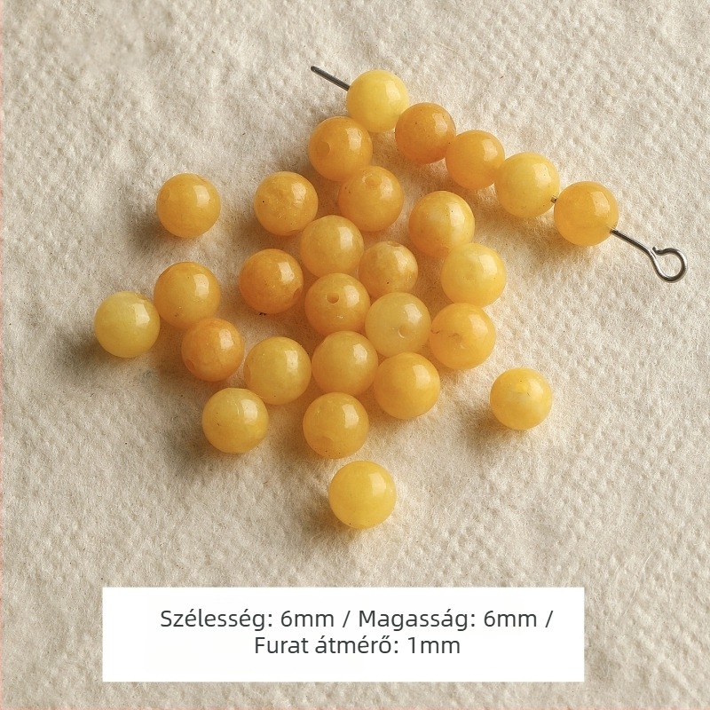 8 mm-es természetes kőgömbök – kínai ősi stílusú DIY ékszer alkatrészek karkötőhöz és nyaklánchoz
