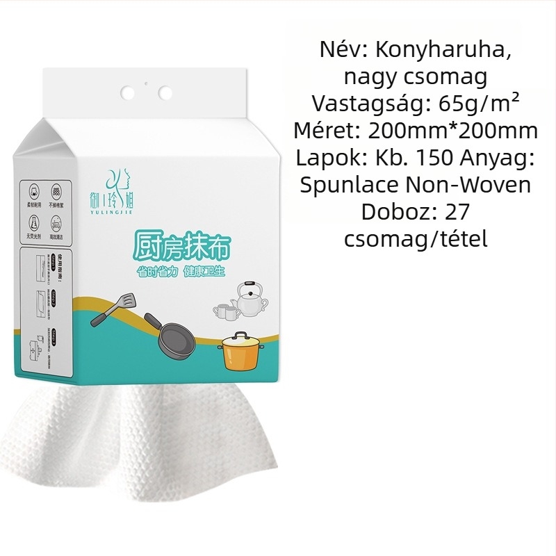 Egyszer használatos konyhai kendő felfüggeszthető és kihúzható dizájnnal, nedvszívó, vastag tisztító kendő otthoni használatra