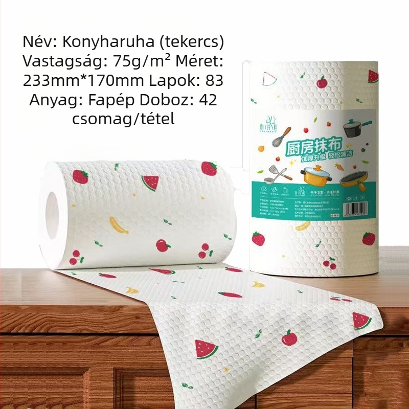 Egyszer használatos konyhai kendő felfüggeszthető és kihúzható dizájnnal, nedvszívó, vastag tisztító kendő otthoni használatra