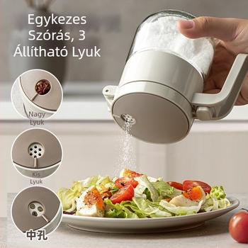 Konyhai fűszeres készlet – zárható, nedvességálló tárolóedények fűszerekhez, sótartó és fűszershaker