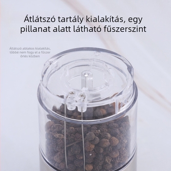 Rozsdamentes acél borsőrlő és kávédaráló, multifunkcionális konyhai fűszertartóval