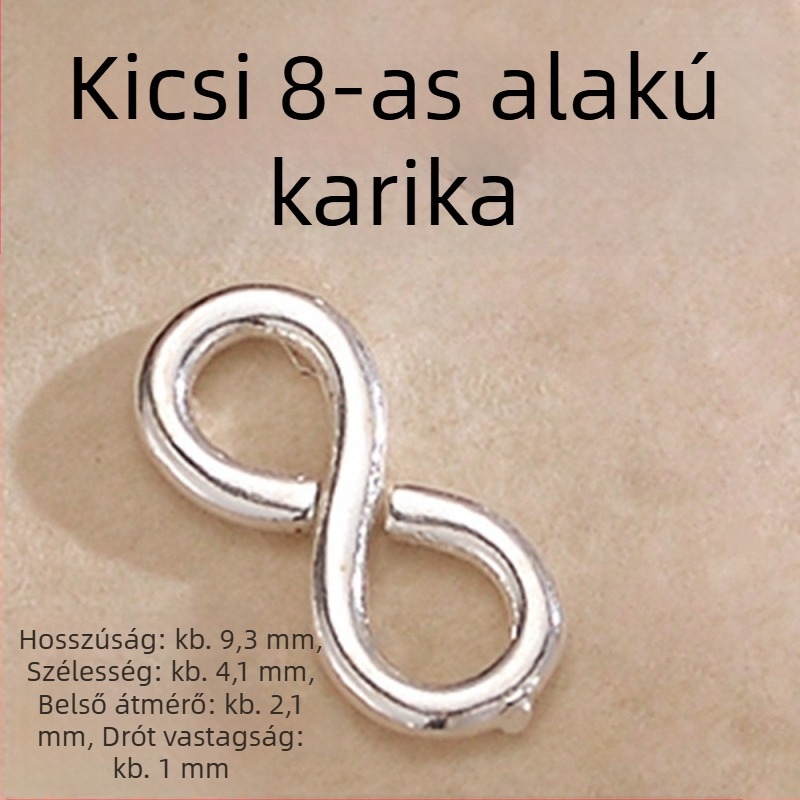 S925 Sterling ezüstből készült nyolcas alakú zár, gyöngyös ékszerek összekapcsolásához — DIY zár nyaklánchoz