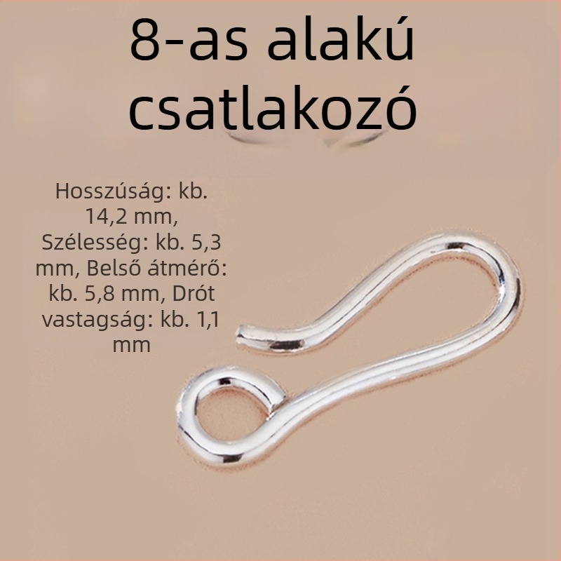 S925 Sterling ezüstből készült nyolcas alakú zár, gyöngyös ékszerek összekapcsolásához — DIY zár nyaklánchoz