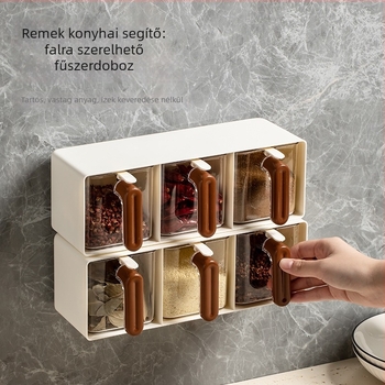 Fali fűszertartó PET üvegekkel, fúrás nélkül rögzíthető, integrált több rekeszes polc a konyhához