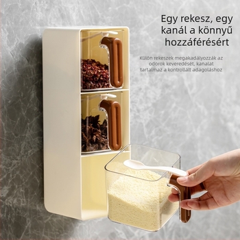 Fali fűszertartó PET üvegekkel, fúrás nélkül rögzíthető, integrált több rekeszes polc a konyhához