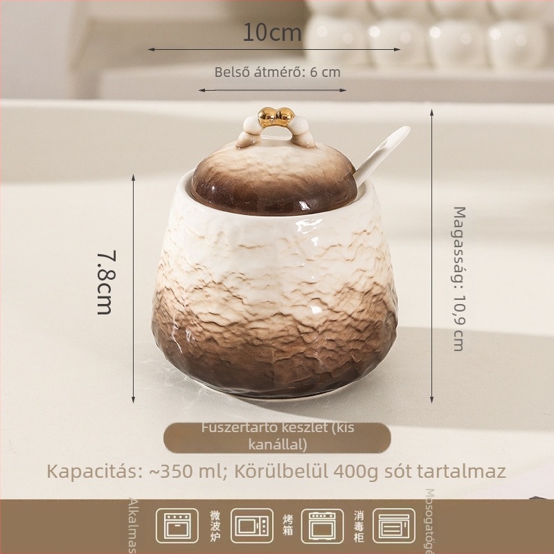 Kerámia konyhai tároló készlet – hőálló, könnyed luxus, fűszertartók és sótartó MSG